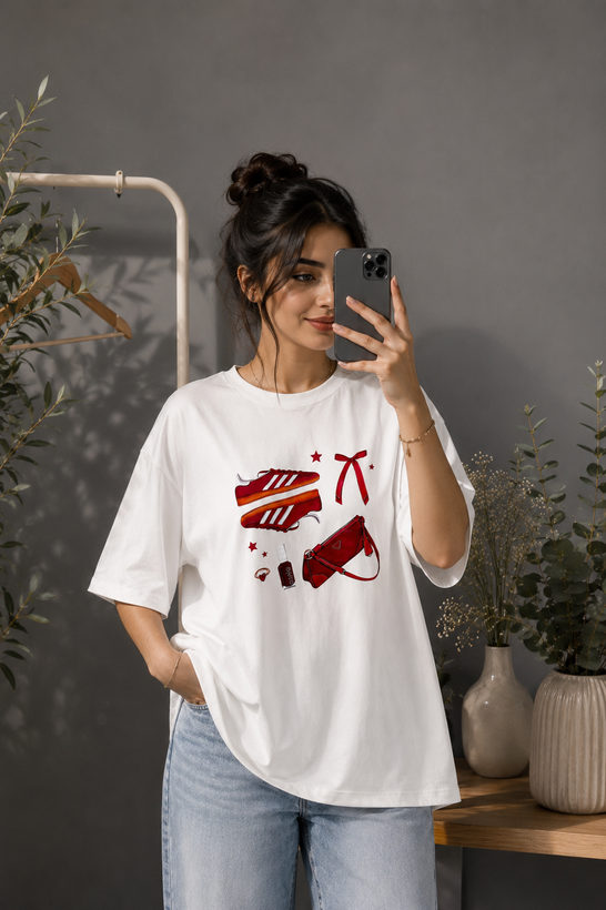 تیشرت باکسی اکسسوری